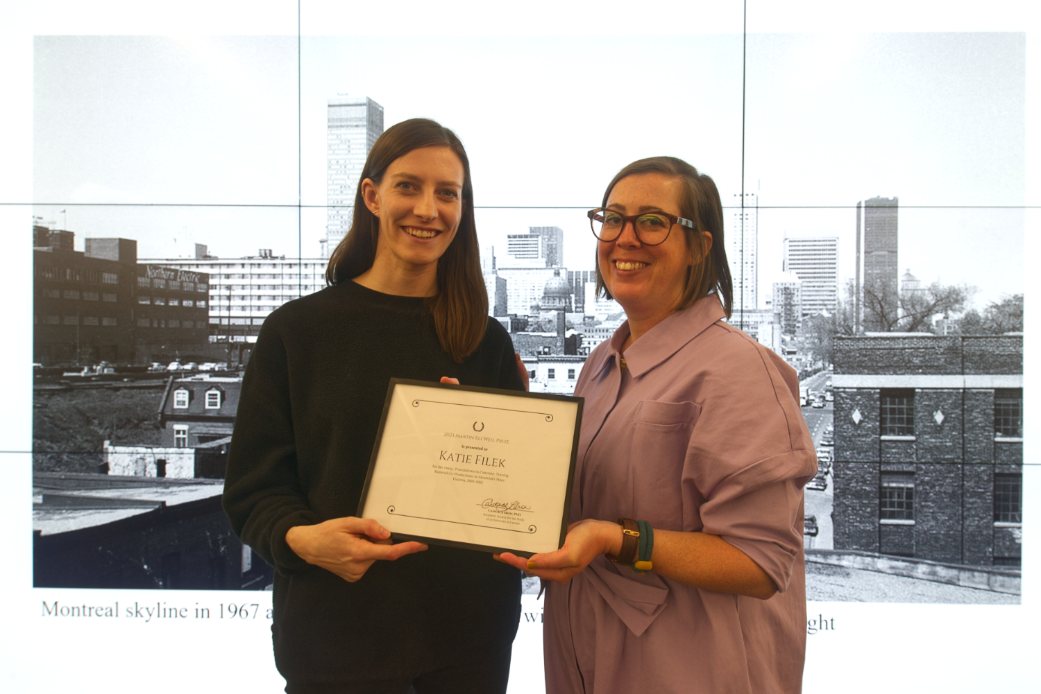 Katie Filek receiving her MEW Prize