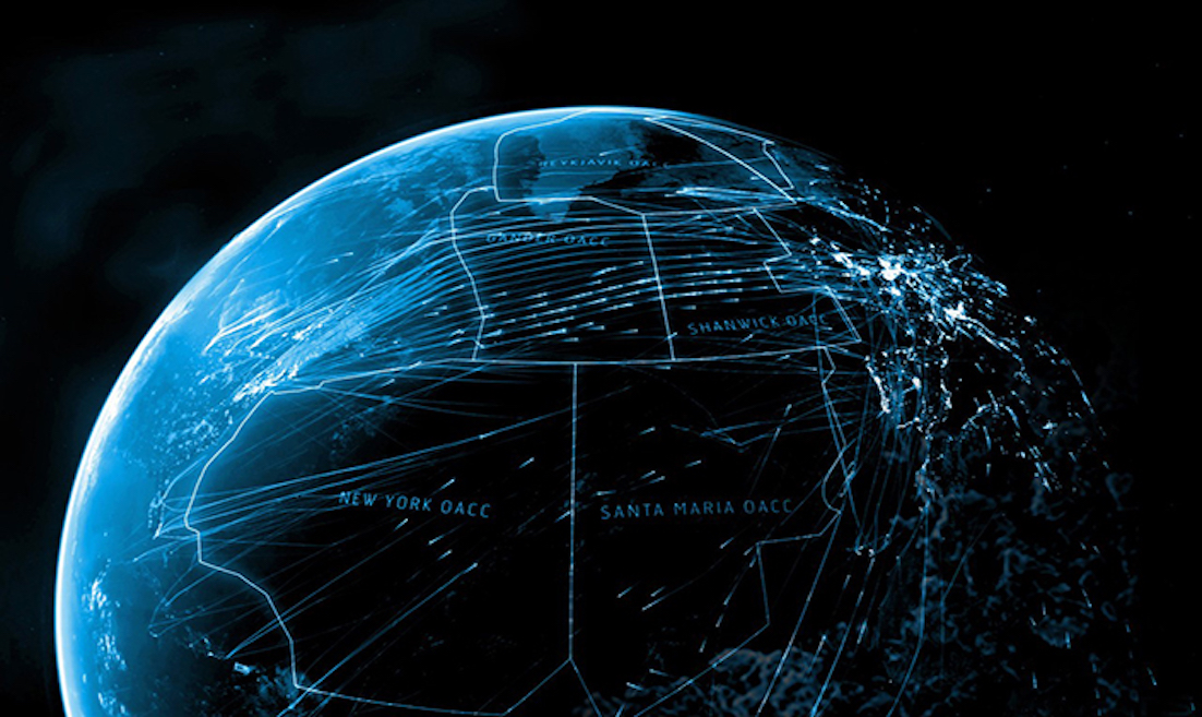 black and blue globe