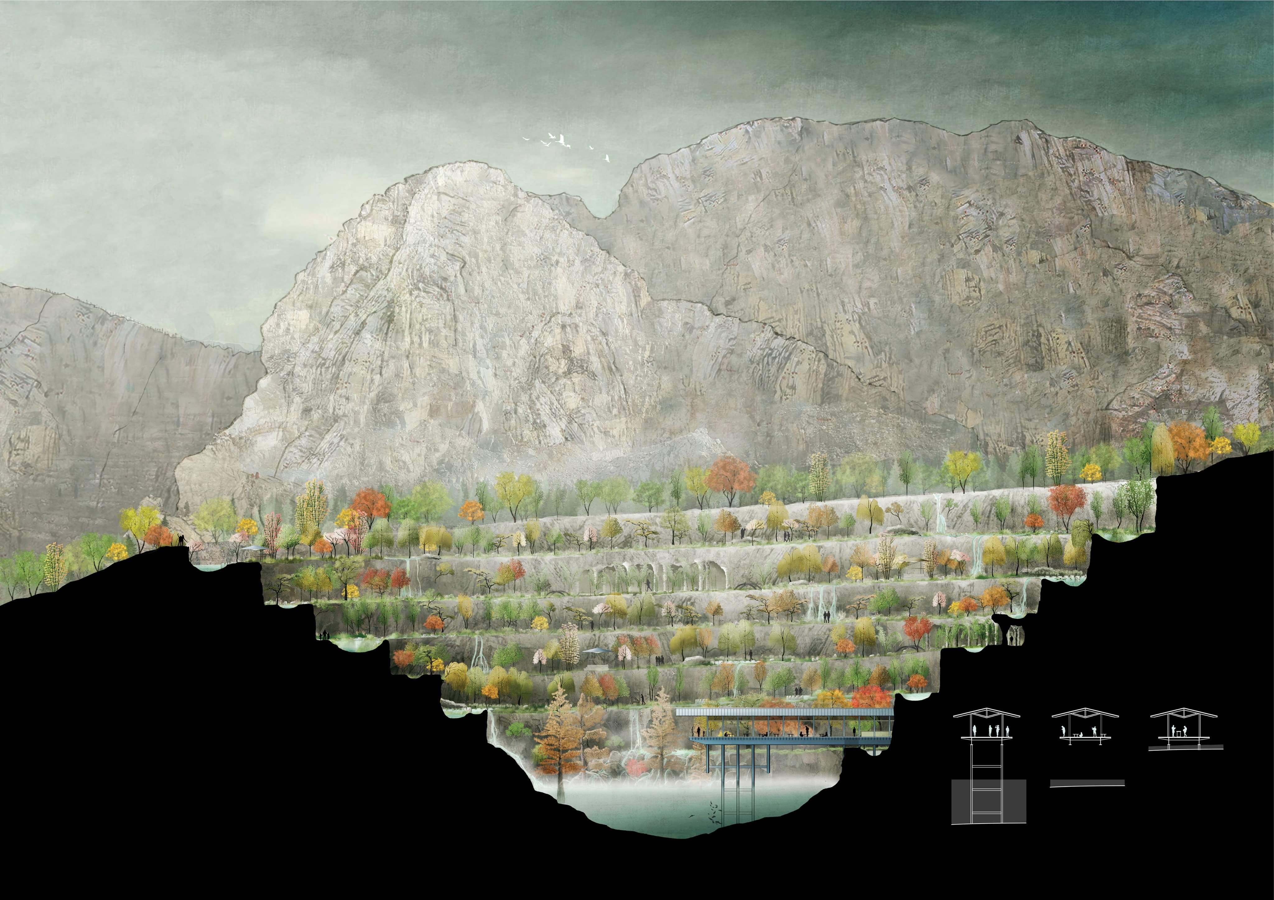 A section view of Felipe's design