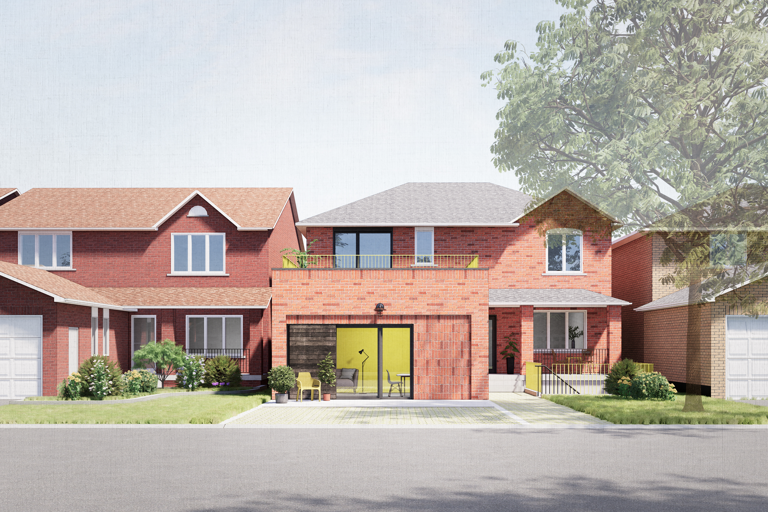 rendering of a medium garage conversion