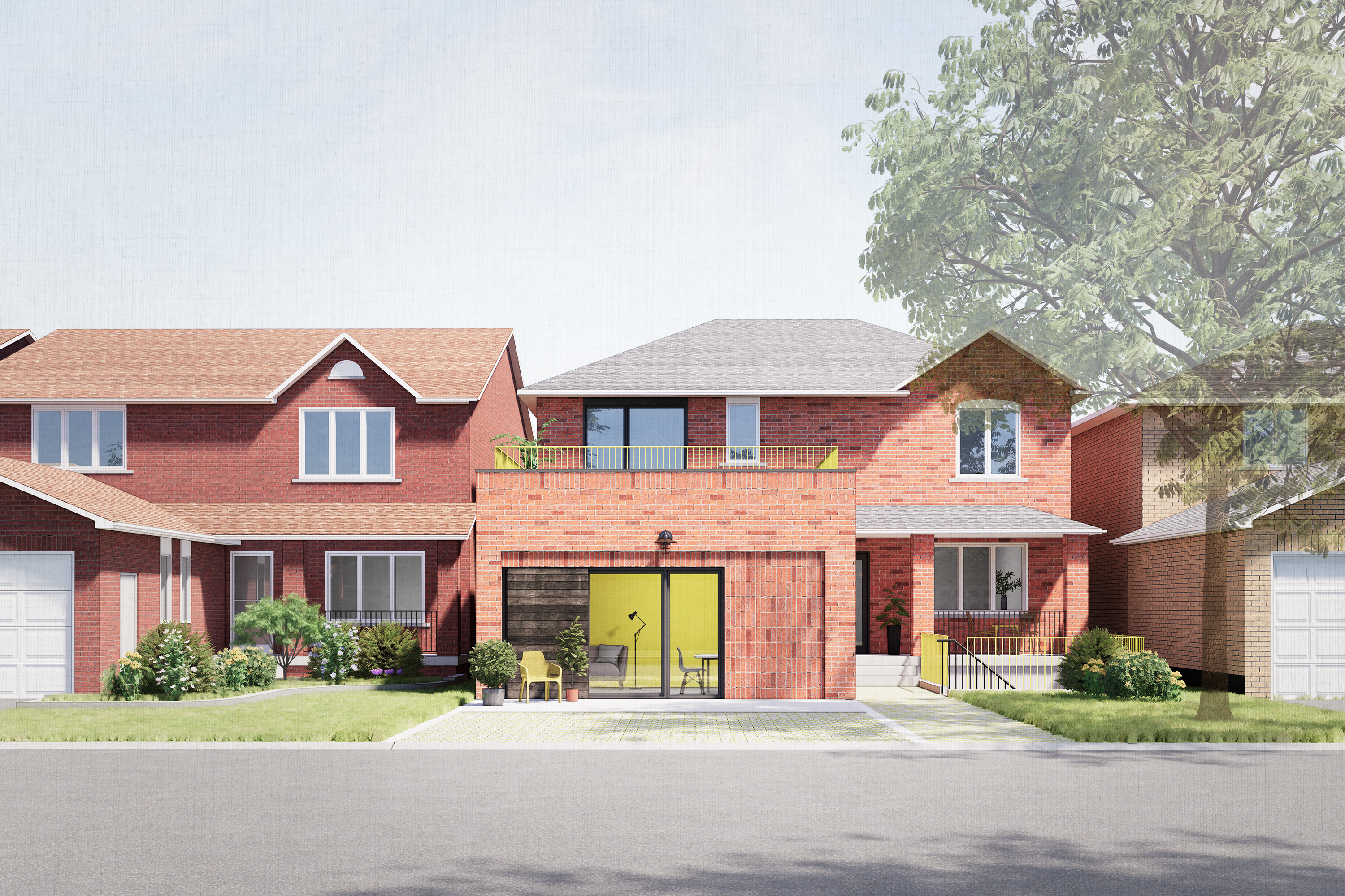 rendering of a medium garage conversion