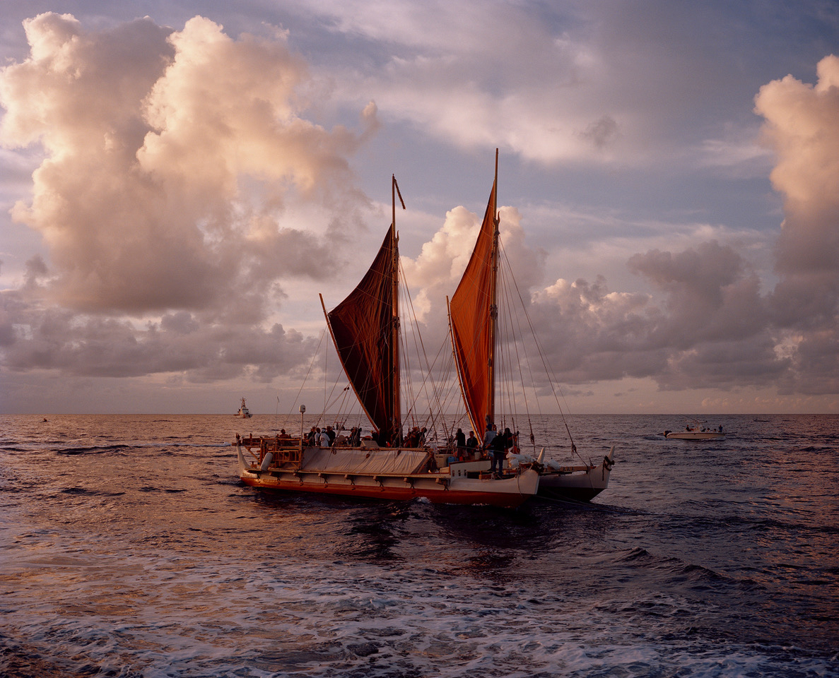 Polynesian voyaging canoe in Hawai'i