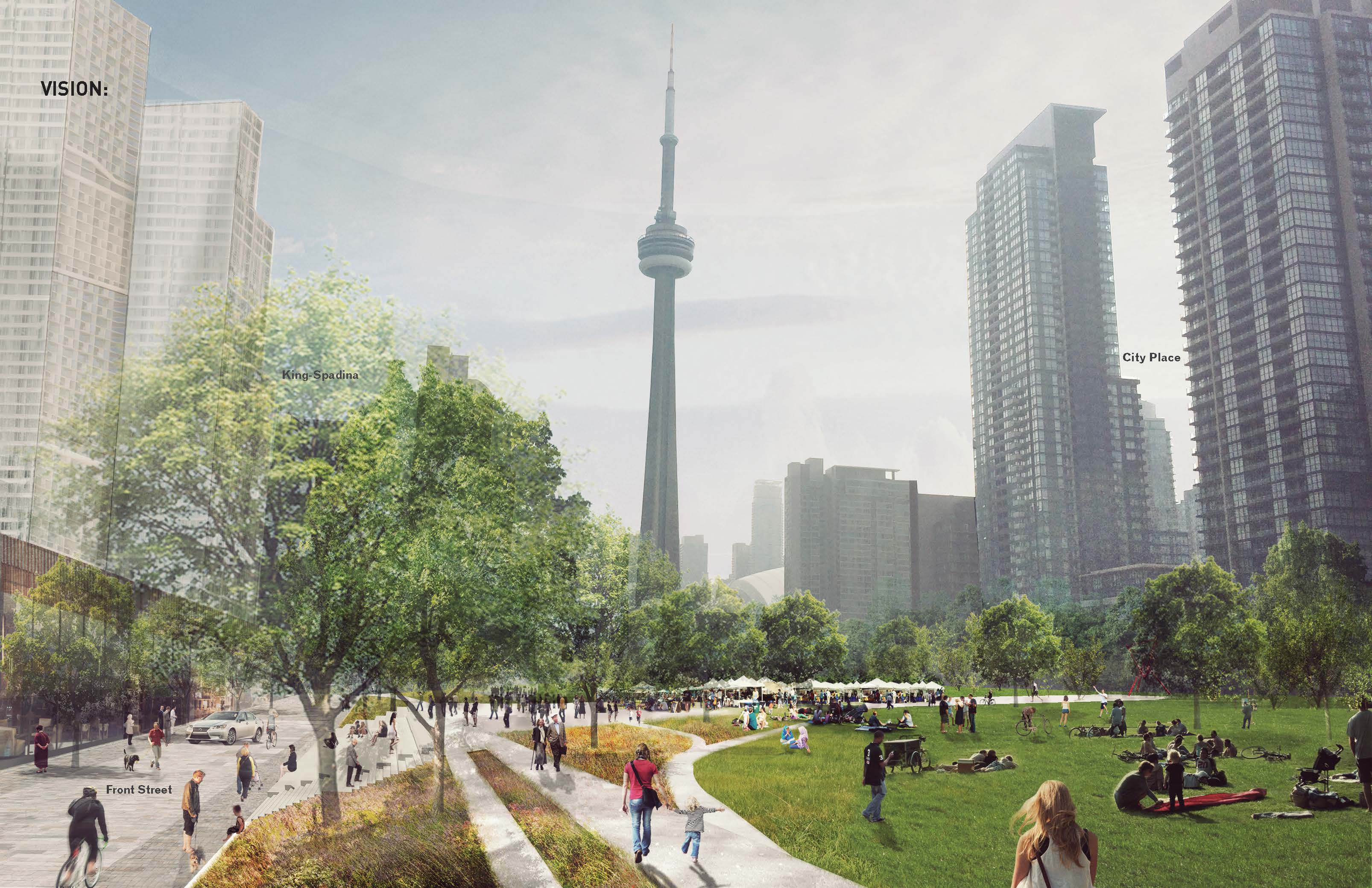 Toronto Rail Deck Park rendering
